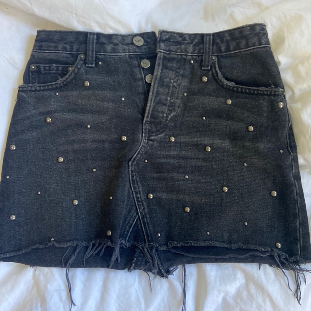 Reformation Davidson Studded Denim Mini Skirt - size 25